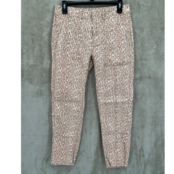 Anthropologie Pants Womens 28 The Wanderer Leopard Crop Mid Rise‎ Skinny Boho - Picture 1 of 10